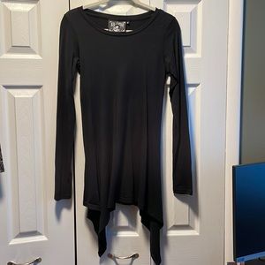 Killstar Black Top with Handkerchief Hem